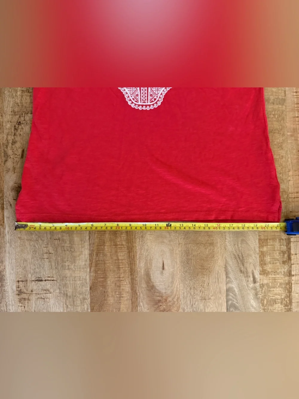 Talbots Red Embroidered Sleeveless Cotton Top | Size Medium | Boho